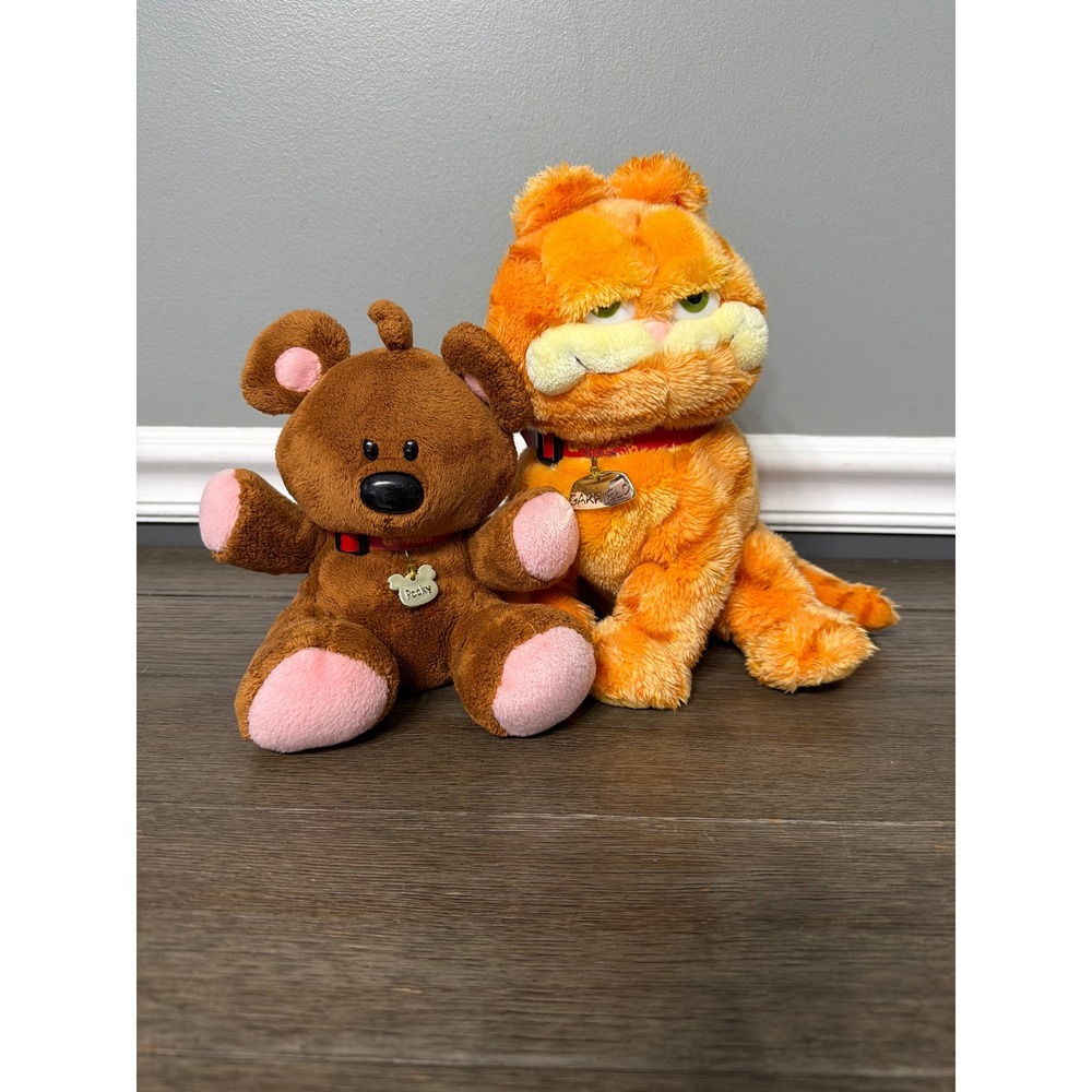 Vintage 2004 Ty Beanie Buddies Garfield and Pooky Stuffed Plush Set